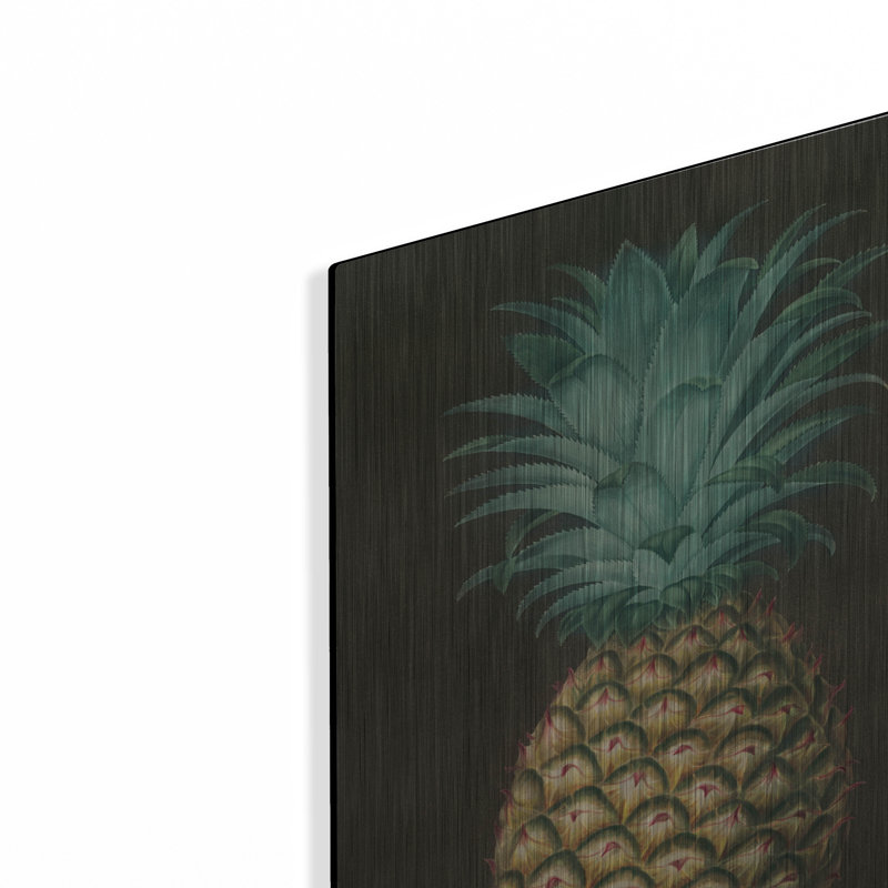 Art mural luxueux en métal «Vintage Pineapple 1» par Wild Apple, 12 po x 16 po, H 16 po x l 12 po