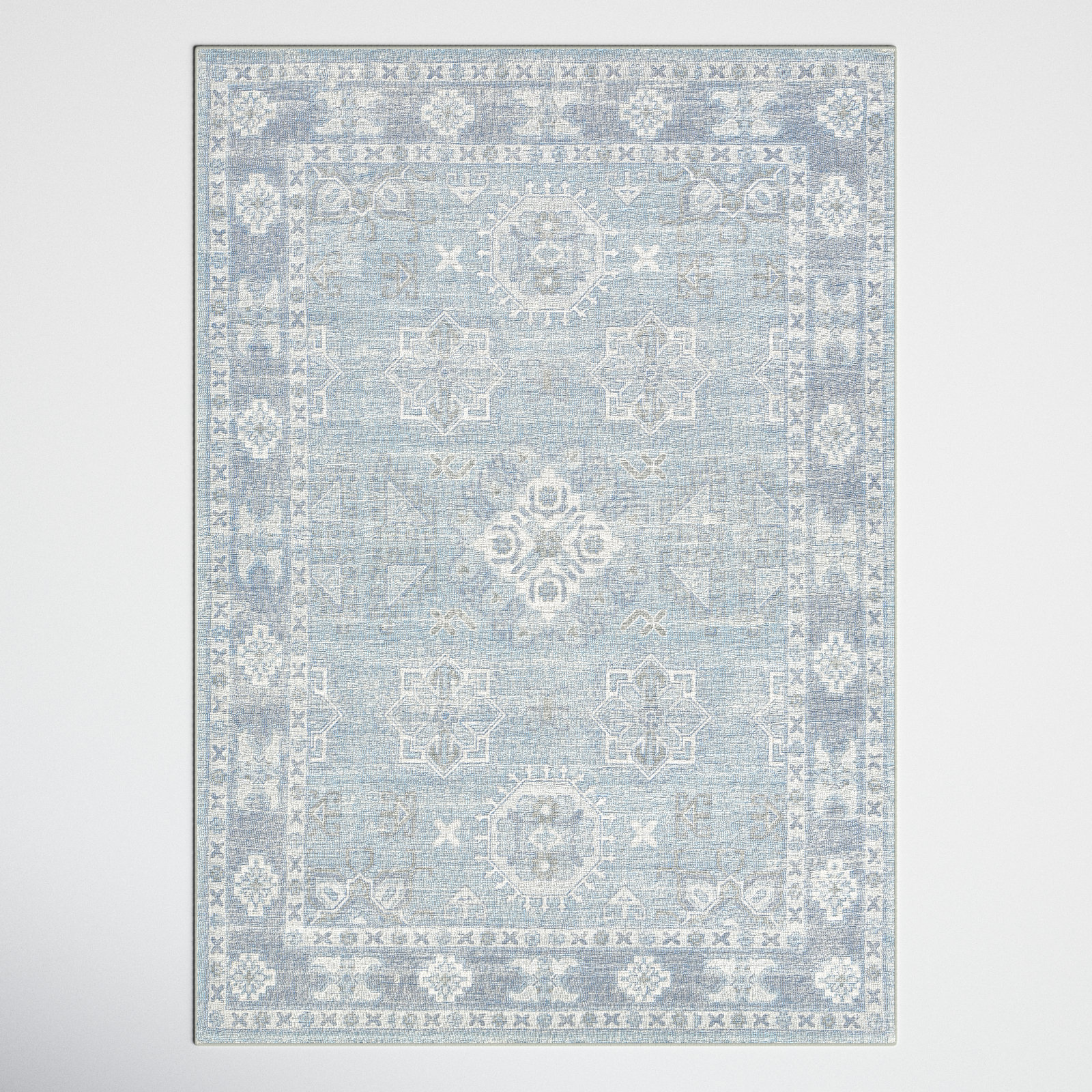 Hopkins Oriental Hand-Tufted Denim/Sky Blue Area Rug & Reviews