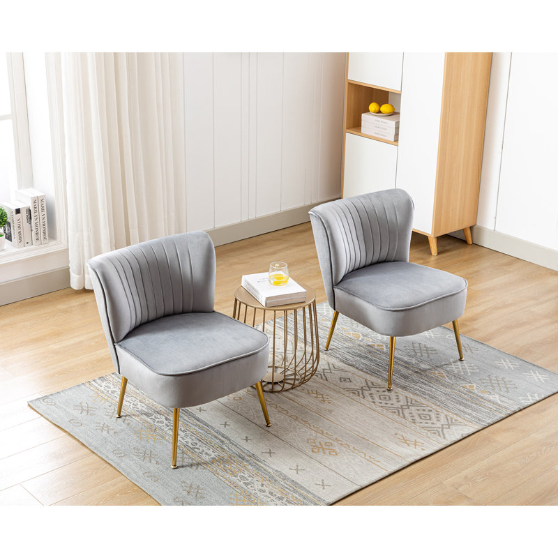 Allyna Velvet Accent Chair, Grey