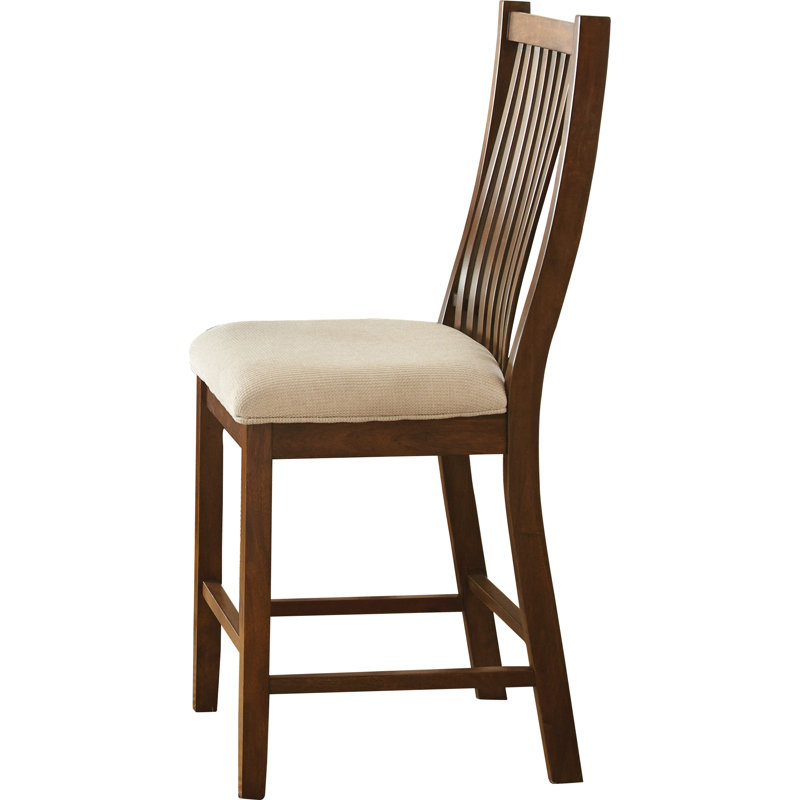 Kamanda Upholstered Counter Stool with Solid Wood Frame