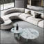 Ensemble de tables basses luxueuses en marbre, petites et grandes tables pour l'élégance du salon-80463854