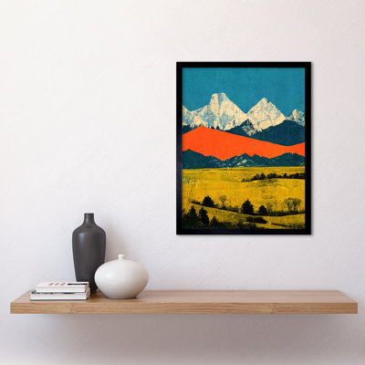 Winter Mountains Landscape Papercut - Single Picture Frame Print