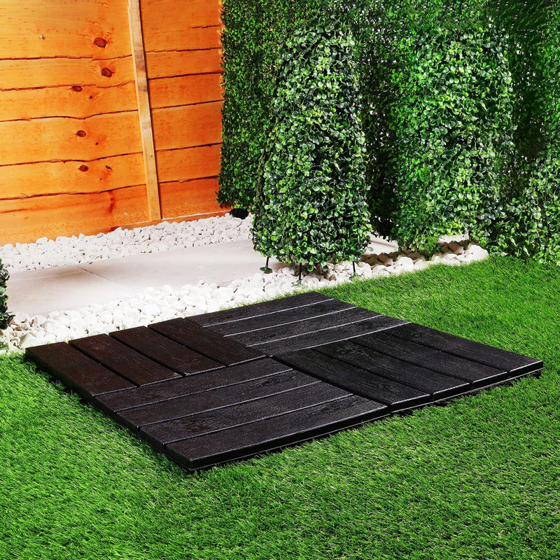 Abana Interlocking Pathway 30x30 cm Slate Tile in Black