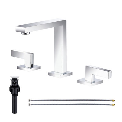 Widespread 2-handle Bathroom Faucet with Drain Assembly