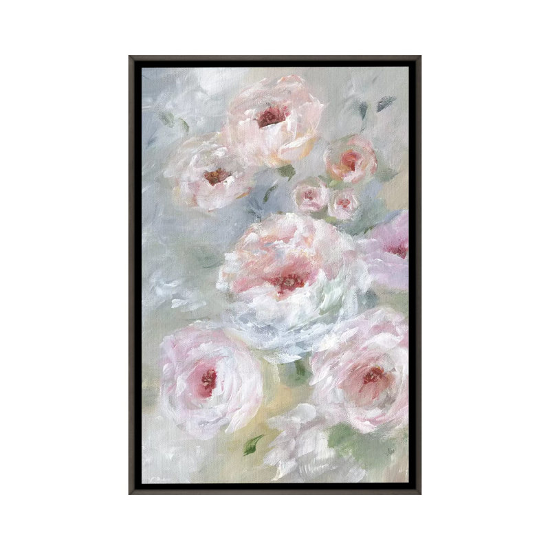 «Rush Of Blush» par Nan - reproduction, H 40 po x l 26 po x P 1,5 po, Cadre rustique foncé