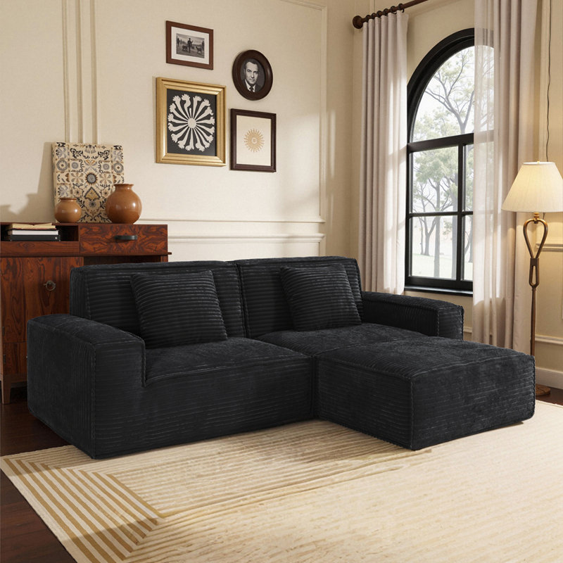 Grand canapé à compression à rayures de style moderne, confortable et peu encombrant pour le salon et la chambre à coucher