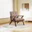 68cm Wide Mid-Century Accent Chair with Tufted Design & Wooden Arms-2070031974