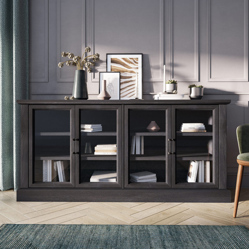 Buffet en bois manufacturé de 70 po de largeur, Gris rustique