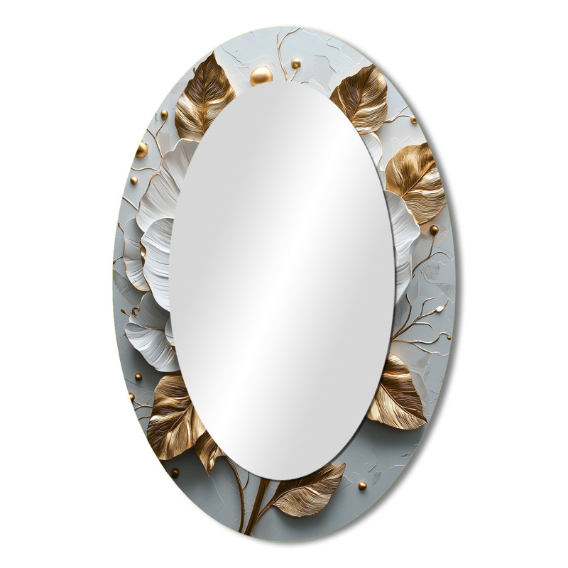 Miroir mural blanc et doré, 36 po x 24 po