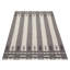 Tapis rayé rectangulaire fait à la main gris / crème 5 pi 2 po x 8 pi 1 po