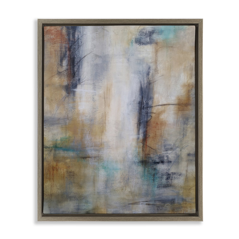 Cadre flottant abstrait Desert Fade, design par Michelle Hutchins, H 31 po x l 25 po, Cadre flottant orme Montalcino