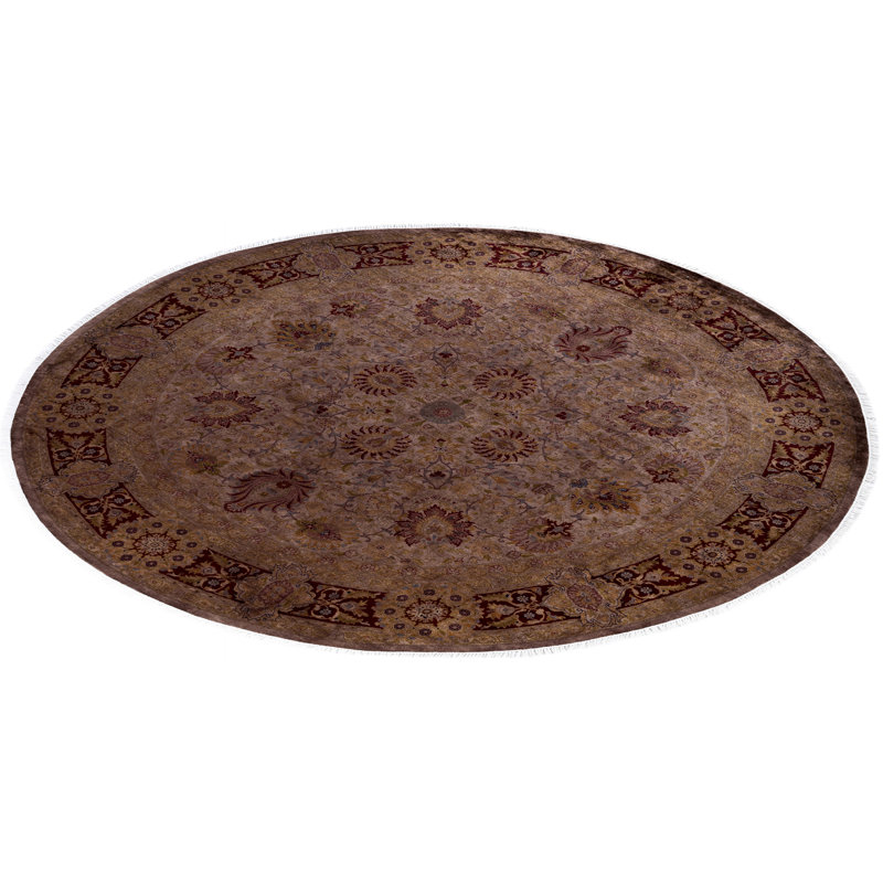Overdyed Hand-Knotted Wool Modern-Contemporary Brown Area Rug 8' 1" x 8' 1"