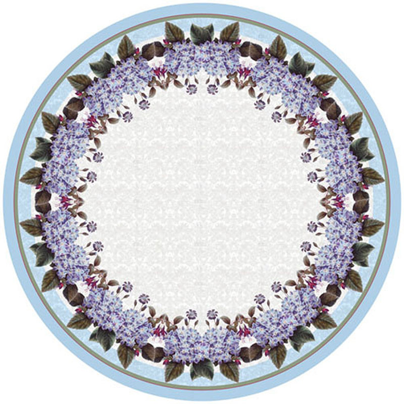 Amabel Floral Hydrangea Round Tablecloth, 68" W Round