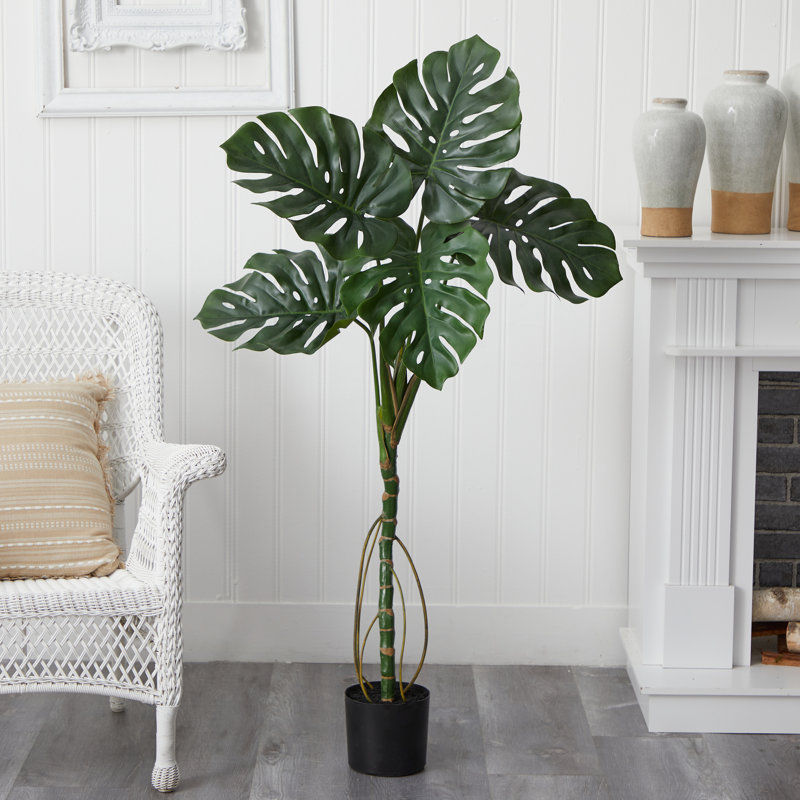 4 pi. Arbre artificiel Monstera, H 48 po x l 16 po x P 16 po