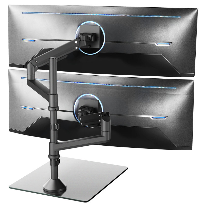 Vivo Pneumatic Dual Ultrawide Monitor Desk Stand, Up To 49 Inch Computer Screens