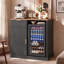 Armoire à café 39,4 "avec espace réfrigérateur, armoire à vin cannelée moderne avec tiroir et rangement pour salle à manger, noir