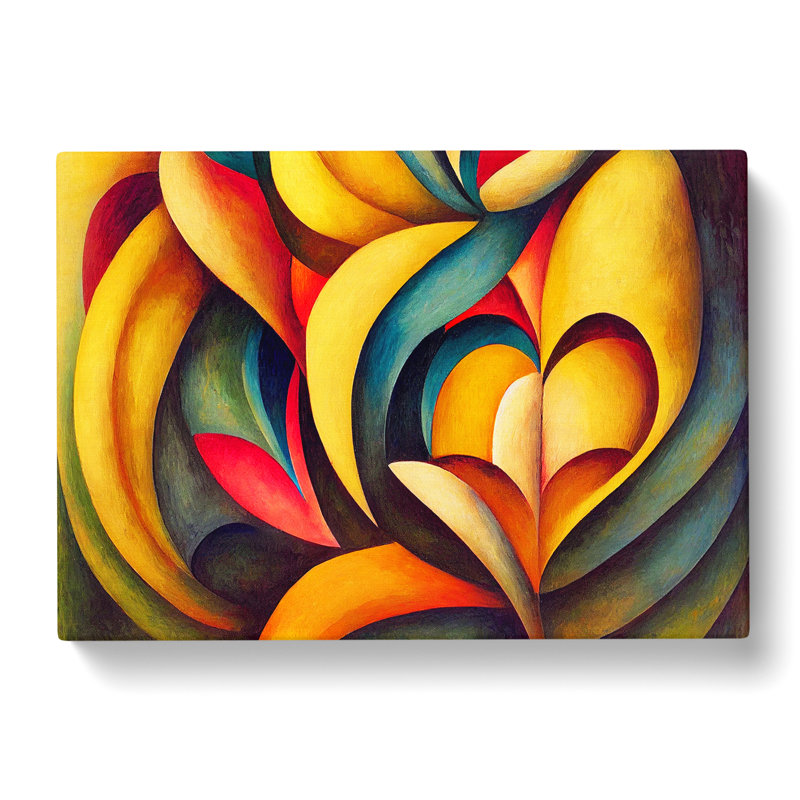 Unique Love Heart Painting Abstract - Wrapped Canvas, 50cm H x 76cm W x 3cm D