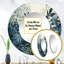 Shalima blanc et bleu Jungle Expression II - miroir jungle, miroir mural rond décoratif tropical, impression d'art en métal-2098916404