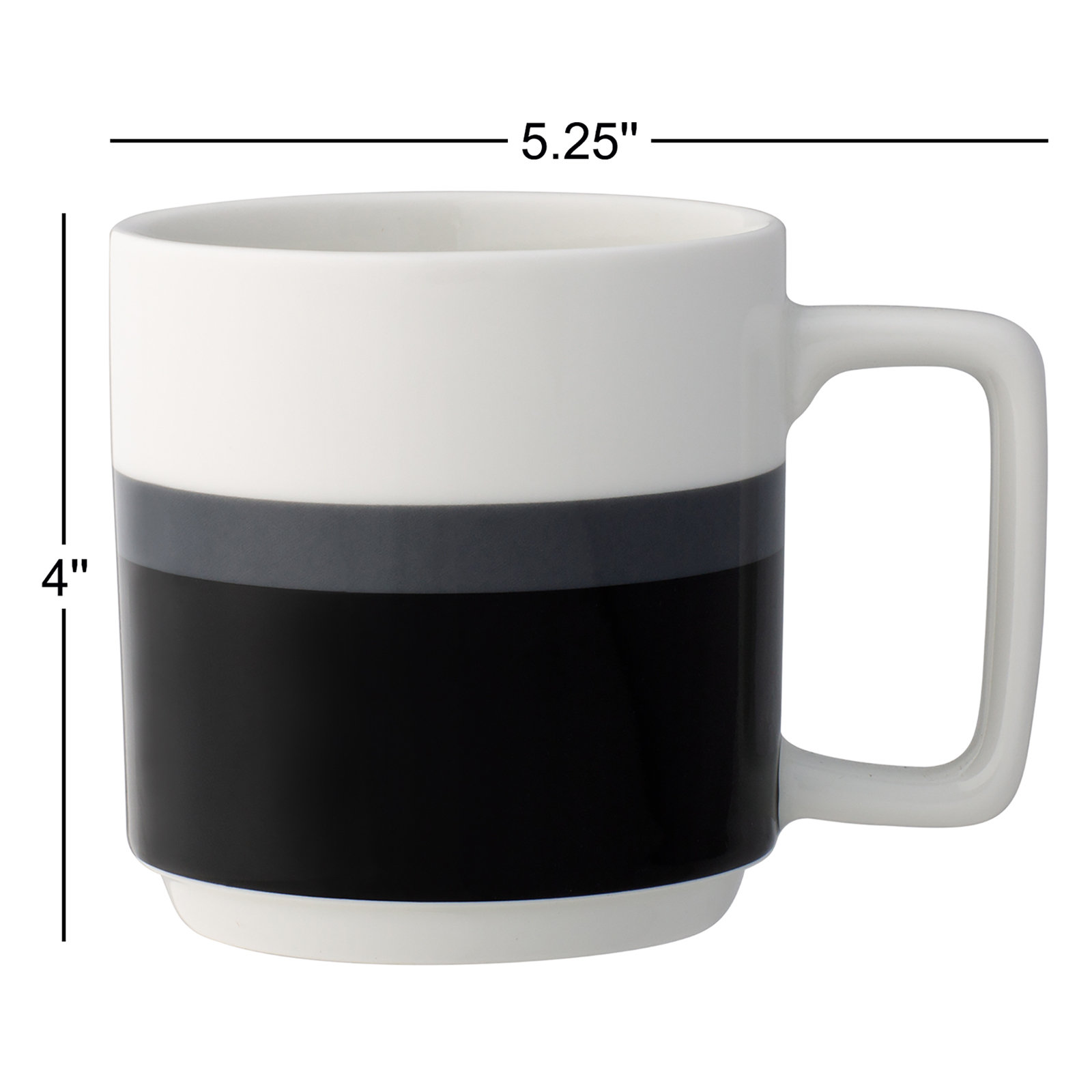 Noritake Colorstax Stripe Mugs, 16 oz., Black, 4