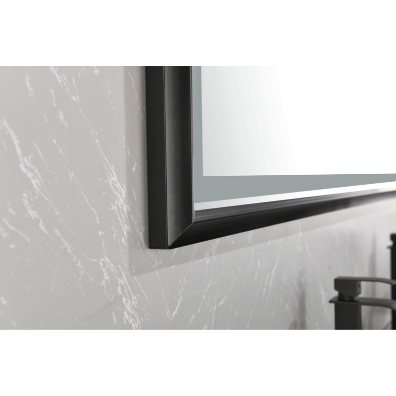 Led Bathroom Mirror With Aluminum Frame, Wall Mounted Vanity Mirror, Anti-Fog, Memory, 3 Colors, Stepless Dimmable, 48" x 96"
