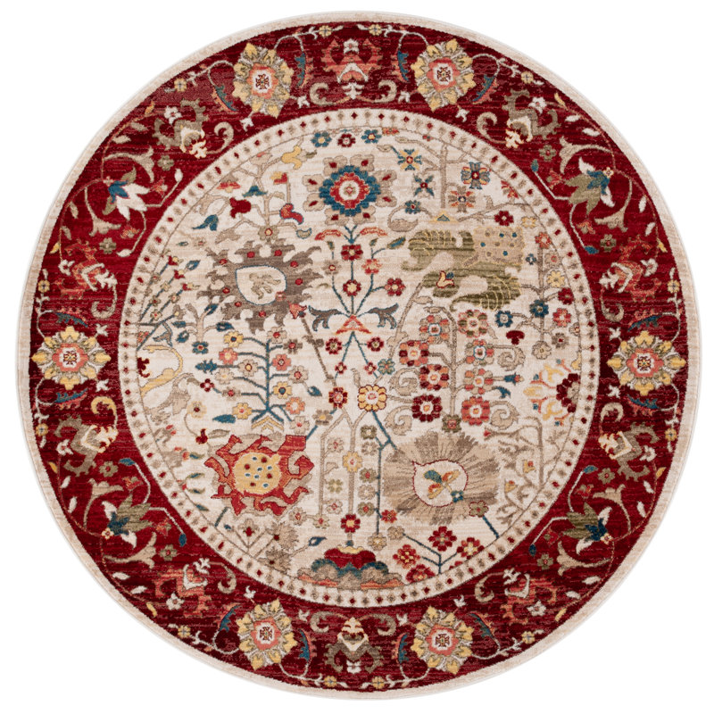 Tapis oriental performance Kurtz, Rond 3 pi 3 po, Ivory/Red