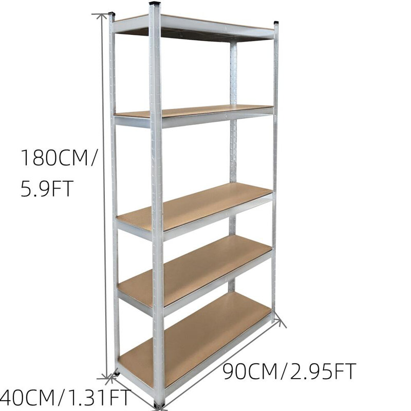 Mintun Metal Height -Adjustable Shelving Unit, Galvanised, 180cm H x 70cm W x 30cm D