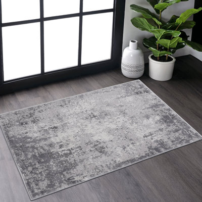 Tapis gris 2X3, sans perte de teinture, tache, hypnotisant pour le salon, la chambre à coucher, la salle à manger, l'espace de bureau