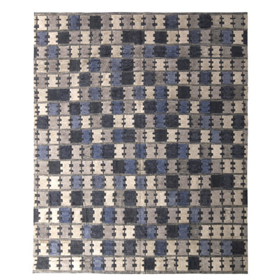 Hand Knotted Wool Geometric Area Rug