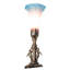 11" High Blue Tiffany Pond Lily Maidens Mini Lamp-1779648895