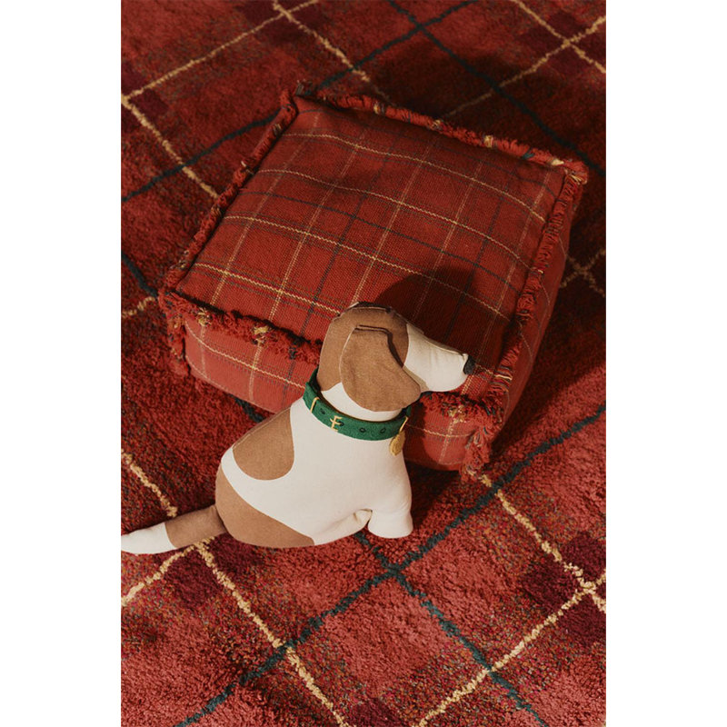 Wouf Wouf! Square Pouf, Red