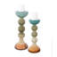 Capri Stripe Glass Candle Holder- Short-1137878756