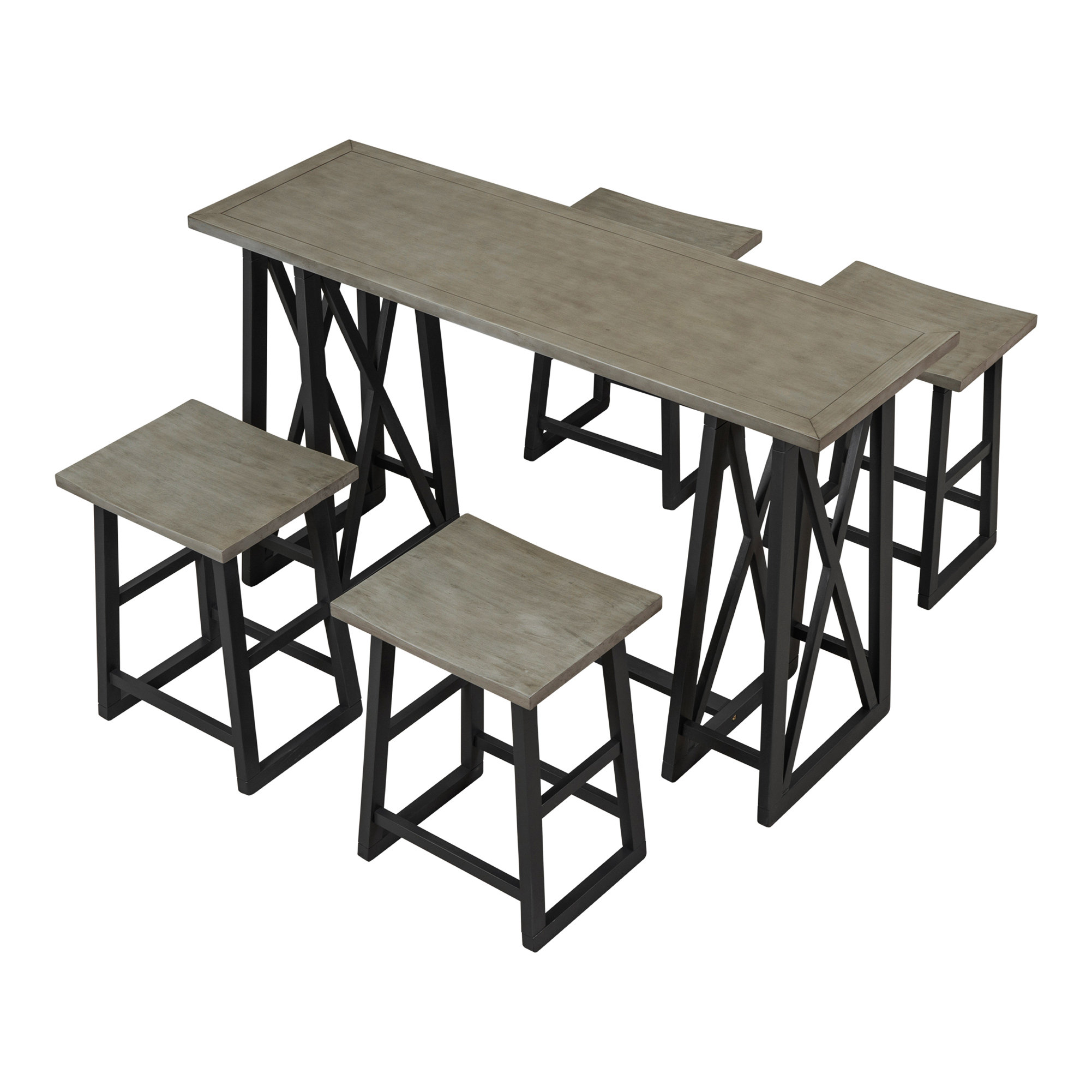 Gracie Oaks Sybrand 4 Person Counter Height Dining Set Wayfair