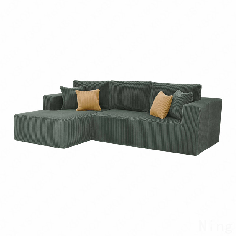 Canapé modulaire rembourré en velours côtelé