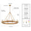  Lustre Manila en laiton avec feuille de maïs naturel-1009518636-1009518639