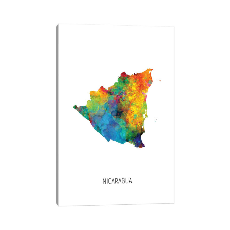 MTO3067-Carte du Nicaragua, H 12 po x l 8 po x P 0,75 po