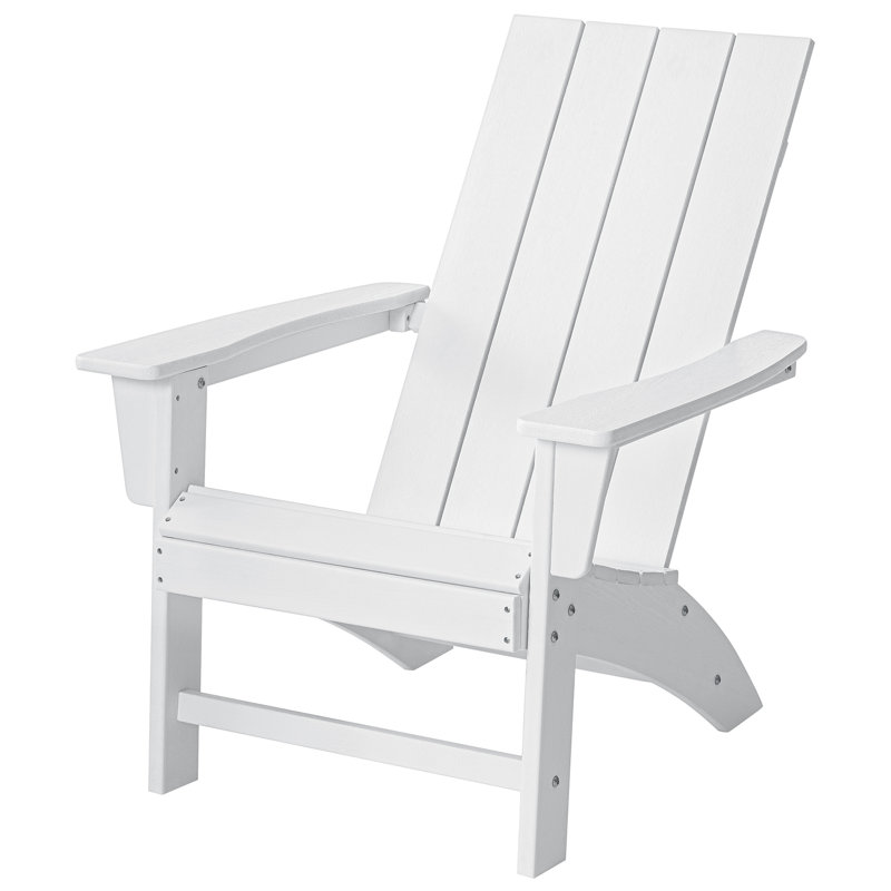Chirokitia High-Density Polyethylene Adirondack Chair Oversized Patio Chair, White