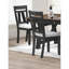 2 chaises d'appoint de salle à manger transitionnelles, coins rembourrés gris anthracite blé, chaises de chalet en bois avec pieds carrés 2 pièces, poteau, uni