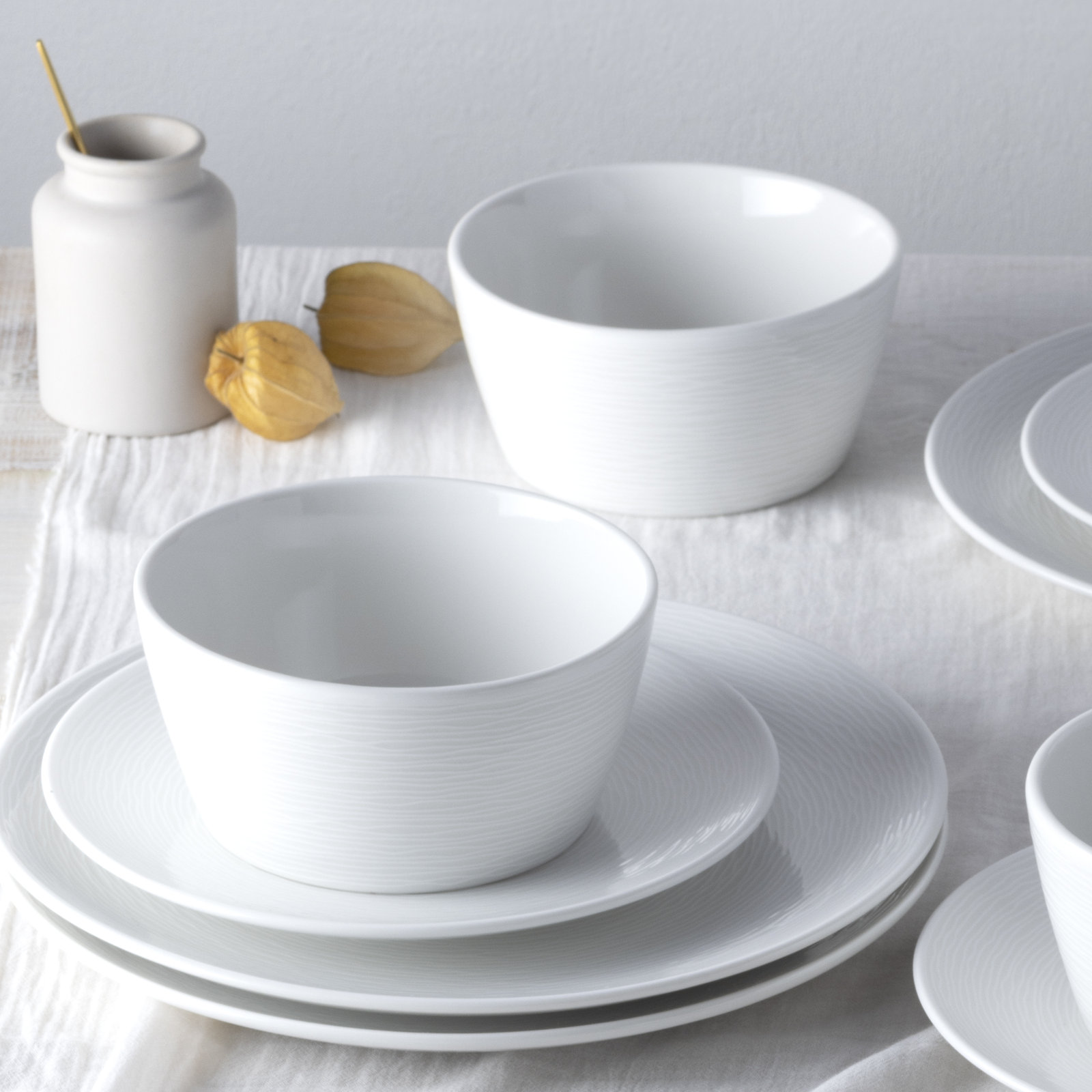 Sandefjord Porcelain Dinnerware Set, White