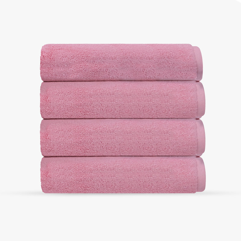 Mac 4 pcs Turkish Bath Towels Set, Pink