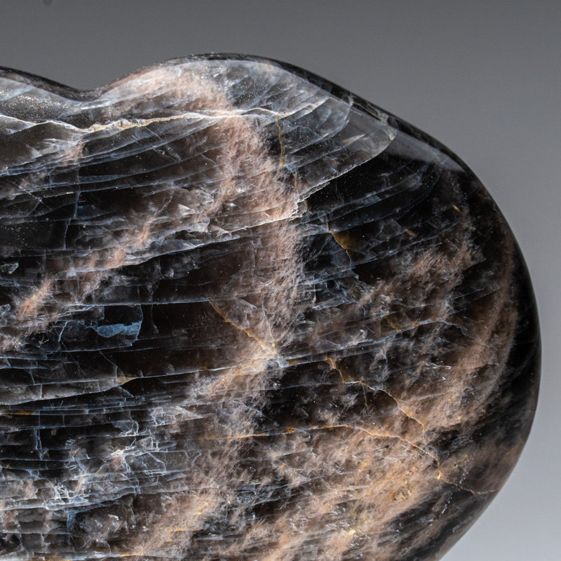 Genuine Polished Black Moonstone (Large) Heart from Madagascar