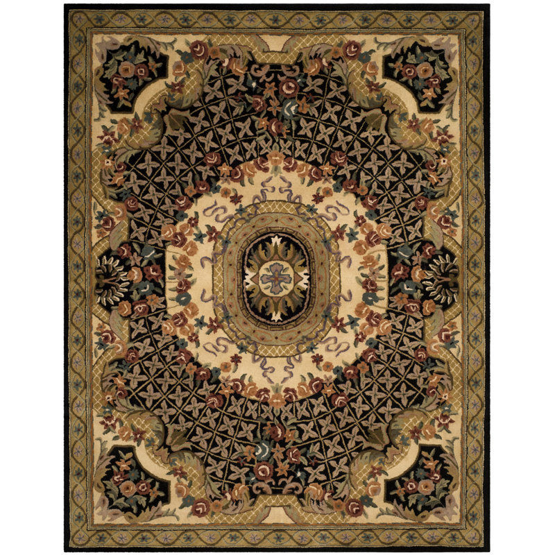 Tapis oriental en laine touffeté à la main Alg, Rectangle 4 pi x 6 pi