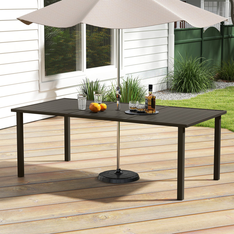Table de salle à manger Messer Zestversa, H 28,3 po x l 78,8 po x P 39,4 po, Brun