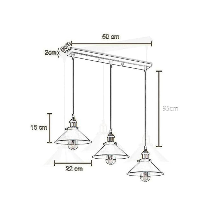 Modern Industrial Latshaw 3-Light Island Cone Ceiling Pendant – Adjustable Lighting for Kitchen & Dining Rooms by Mercury Row