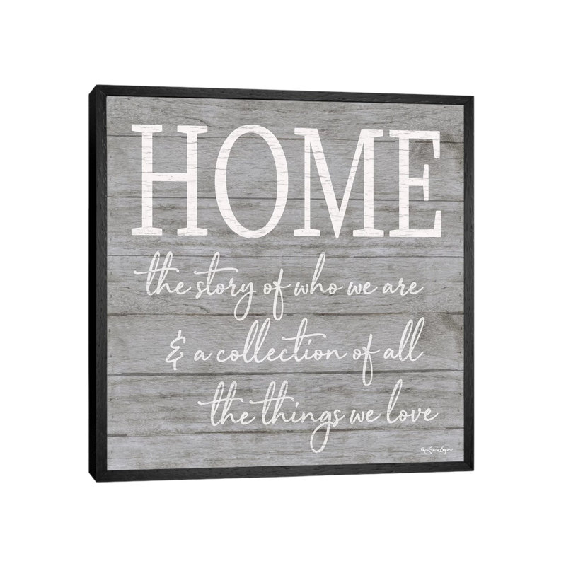 Home by Susie Boyer - Print on Canvas, Black Floater Framed, 66.04cm H x 66.04cm W x 3.81cm D