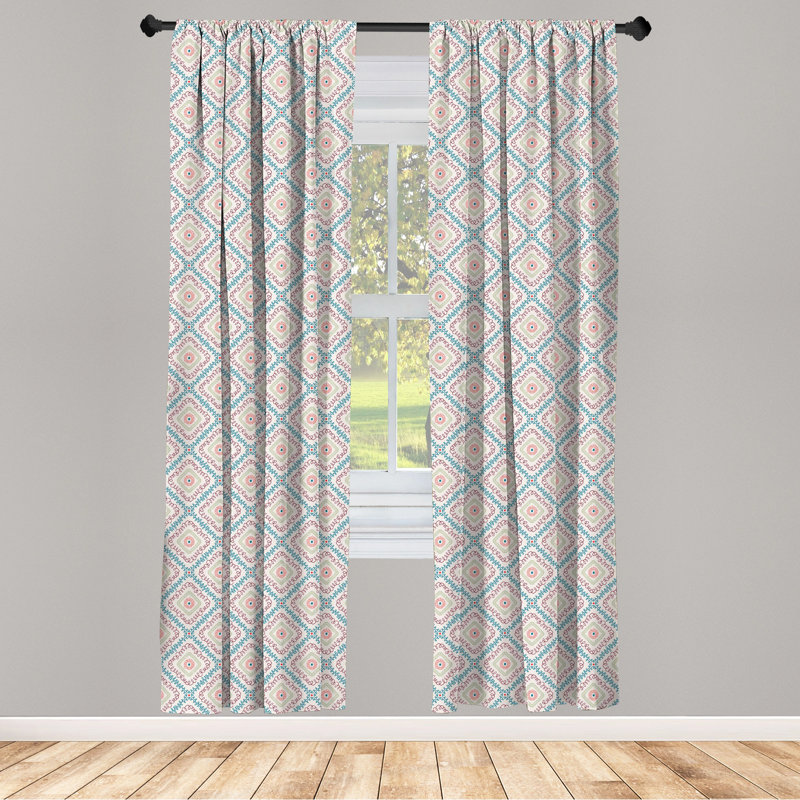 Panneaux de rideaux semi-transparents avec passe-tringle Boho, 28 po x 63 po