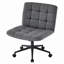 Chaise de bureau avec roulettes, chaise de bureau sans accoudoirs avec support lombaire, chaises d'ordinateur pivotantes à 360 ° à hauteur réglable pour salle d'étude de bureau à domicile, lin-2095794634