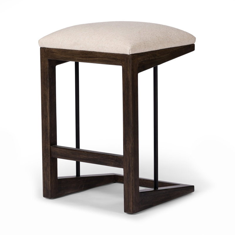 Tabouret Cicily, Tabouret de comptoir (siège d'une hauteur de 27 p, Chêne brun de Sienne