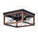 Meisel 4 - Light Bulbs 12.6'' Metal Wood Frame Caged Unique Flush Mount Ceiling Light Fixture
