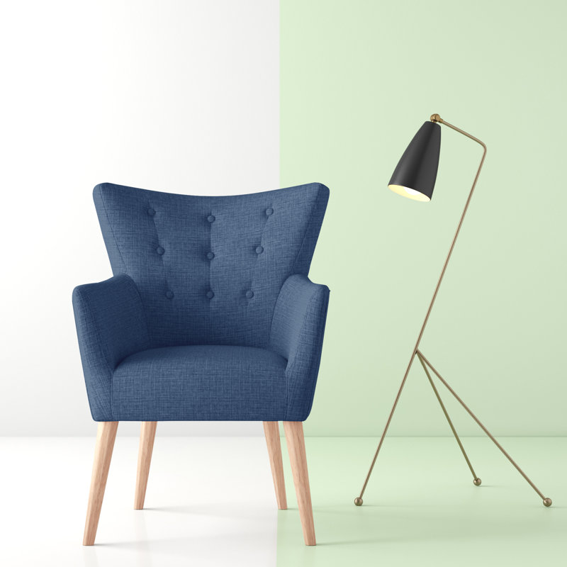 Asa Upholstered Wingback Chair, Blue