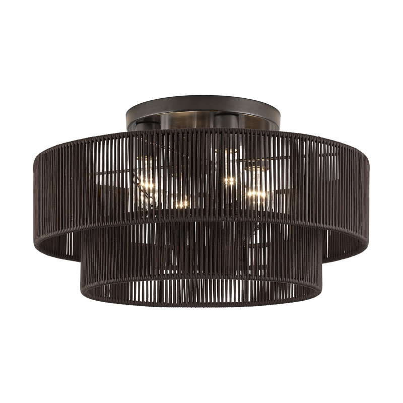 Très grand semi-encastré 4 lumières Asllan, Brown, Bronze